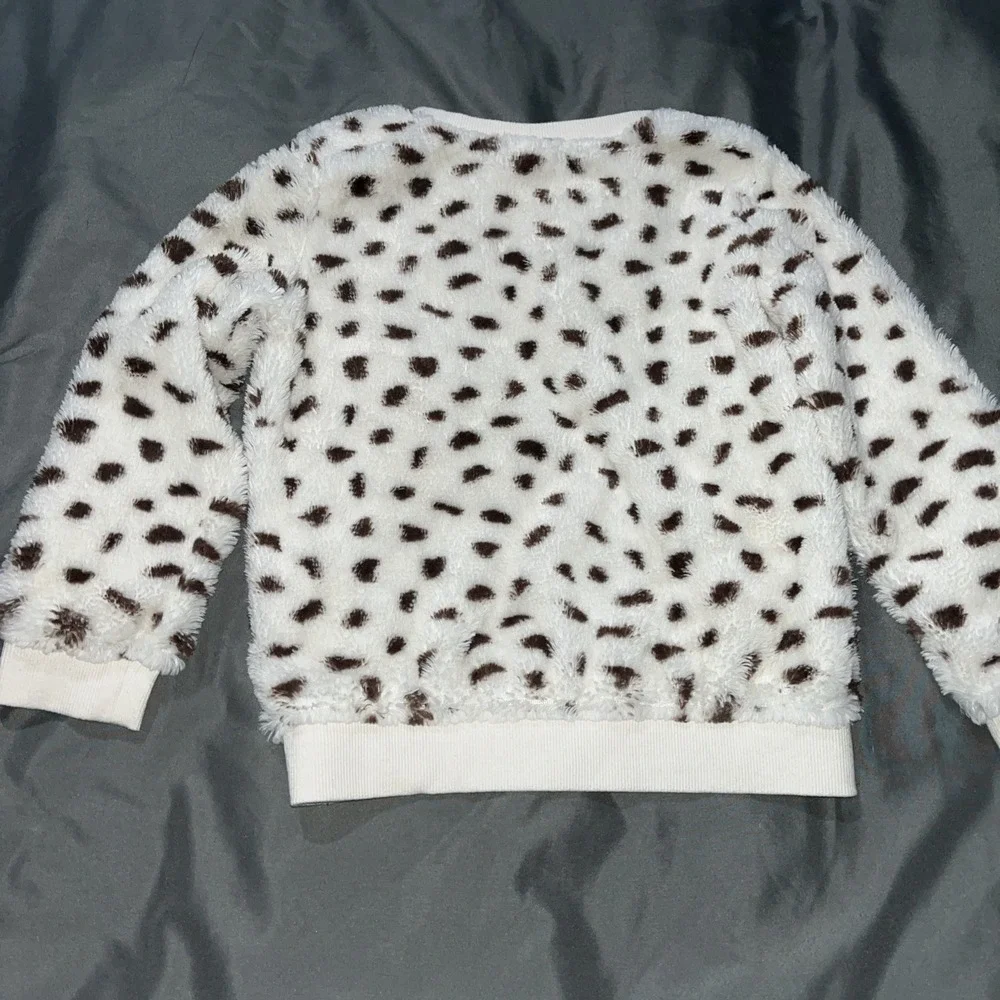 Girls JUICY COUTURE Kids Faux Fur Leopard Print‎ Sweatshirt Size 5